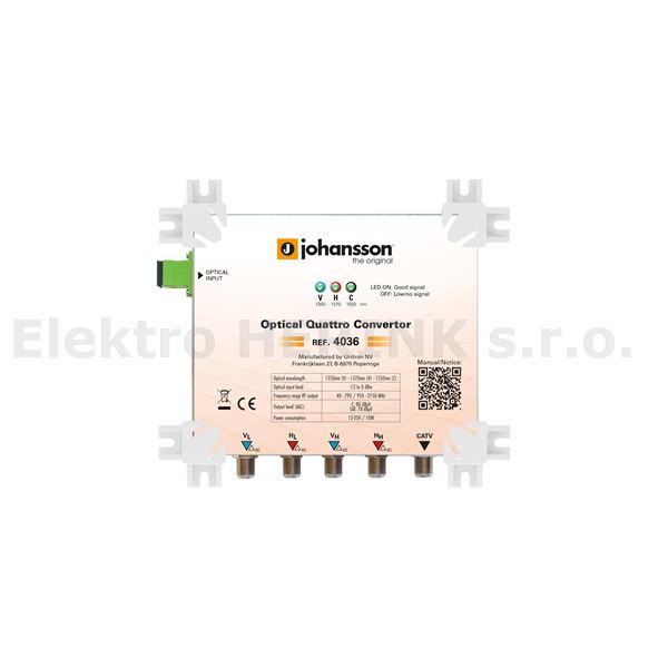 Johansson 4036   převodník z opt. na koax. Quattro + CATV