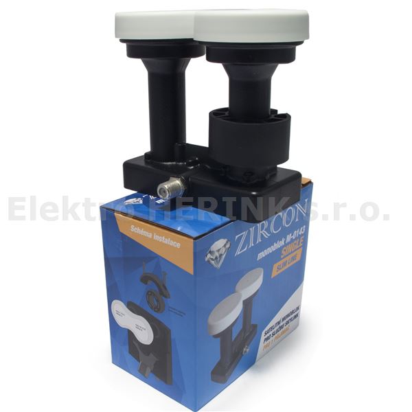 LNB Zircon   19,2°/23,5°  SINGLE MONO, 0,2 dB