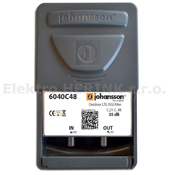 Johansson 6040 C48 filtr LTE 21. - 48. kanál, LTE 700 (5G), DC